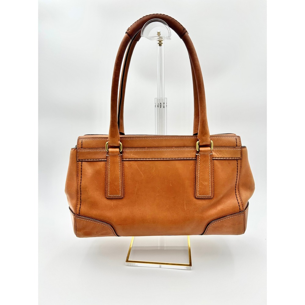 Vintage Coach Medium Hampton Leather Turnlock Carryall Satchel Acorn Brown 11047 - Picture 2 of 12